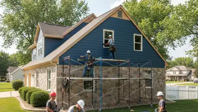 Vinyl siding installation by Kansas City, MO siding contractor