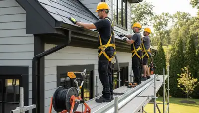 Seamless gutter installation in Kansas City, MO for storm protection and home drainage improvement